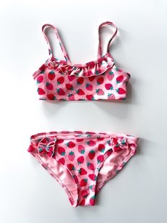 Bikini Hym Niña Estampado Frutillas Rosa Talle 2-4 Años