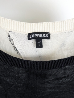 Sweater Express Blanco Y Negro Espalda Abierta Talle S - FASHION MARKET BA