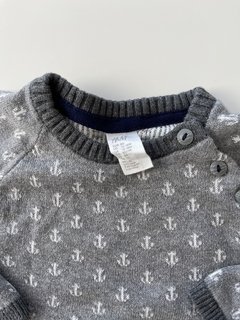 Sweater Hym Bebe Gris Estampa Anclas Talle 12-18 Meses - FASHION MARKET BA