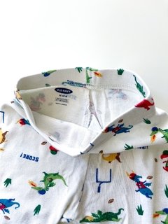 Imagen de Pijama Dos Piezas Old Navy Blanco Dinosaurios T 12-18 Meses