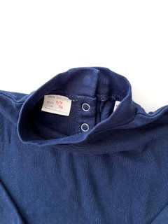 Remera Polera Basica Azul Oscuro Zara Niños Talle 6-9 Meses en internet