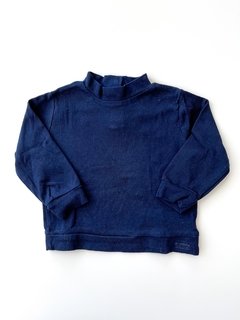 Remera Polera Basica Azul Oscuro Zara Niños Talle 6-9 Meses