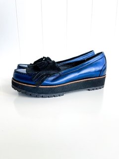 Mocasines Con Plataforma Azul Brilloso Maria Cher Talle 39 - comprar online