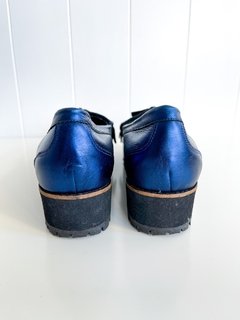 Mocasines Con Plataforma Azul Brilloso Maria Cher Talle 39 - FASHION MARKET BA