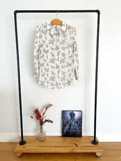 Camisa Paula Cahen Danvers Blanca Estampa Cheeta Talle 2