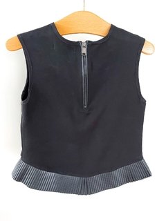 Top Jazmin Chebar Negro Con Tablas De Cuero Talle 1 - FASHION MARKET BA