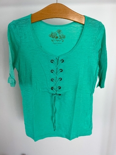 Remera Rapsodia Acordonada Verde Talle M - comprar online