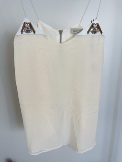 Top De Seda Jazmin Chebar Blanco Con Piedras Talle 1 - comprar online