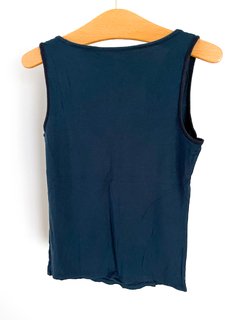 MUSCULOSA PIJAMA GAP AZUL OSCURO CON PUNTILLA NEGRA TALLE S en internet