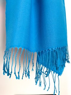 Pashmina Color Celeste Oscuro - comprar online