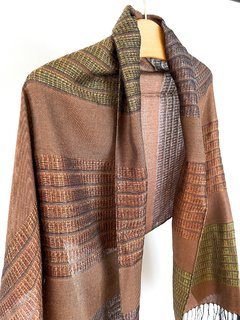 Pashmina Marron Hilos De Color Entretejido - comprar online