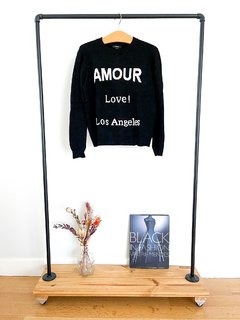 Sweater Negro Letras Blancas Forever 21 Talle M