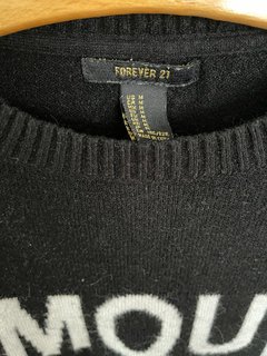 Sweater Negro Letras Blancas Forever 21 Talle M - tienda online
