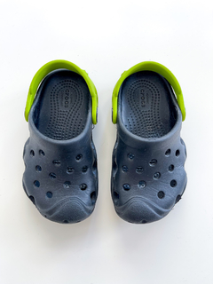 Crocs Niño Negro Y Verde Talle 7