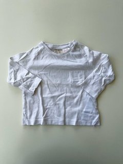 Remera Manga Larga Blanca Zara Bebe Talle 3-6 Meses