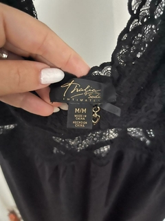 Pijama con encaje Thalia Sodi negro talle M - tienda online