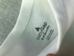 body blanco mangas cortas baby gap talle 3-6meses - comprar online