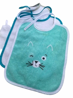 Lote x 5 baberos bebe Tout Petits estampado gatitos - comprar online