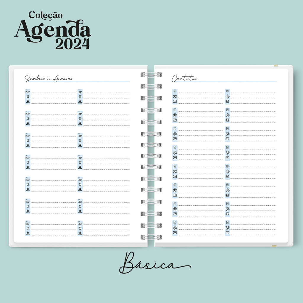 Agenda Planner Anual 2024 Rosa Personalizado Com Nome