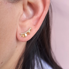 Brinco ear cuff ondulado cravejado Cód: R932Z