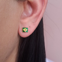 Brinco bandeira do Brasil Cód: G052Z