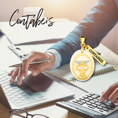 Colar contábeis madrepérola dourado Cód: R100 - comprar online