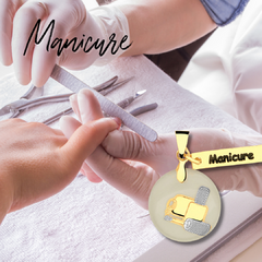 Colar manicure madrepérola dourado Cód: R100 - comprar online