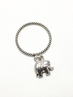 Anillo elefante colgante black - comprar online