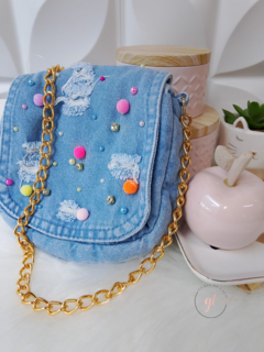 Bolsa Infantil Jeans Pompom (G) na internet