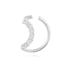 Piercing lua cravejada daith - Prata 925 - comprar online