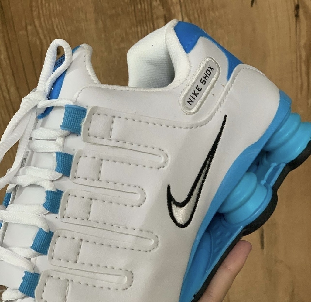 Nike Shox NZ Branco Azul bebe OutletFranco