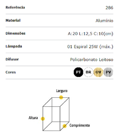 Arandela Colonial Bolt 286 na internet