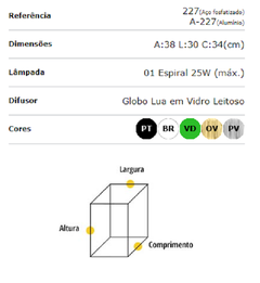 Arandela Lunar Alumínio A227 - comprar online