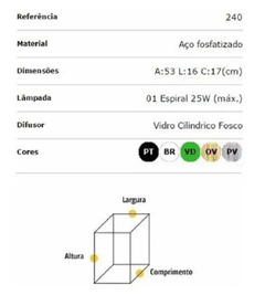 Arandela Colonial Munich 240 Preta - comprar online