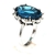 Belíssimo anel em ouro 18 kl, cravejado com grande pedra topázio azul rei - comprar online