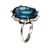 Belíssimo anel em ouro 18 kl, cravejado com grande pedra topázio azul rei na internet