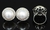 Conjunto de par de brincos e anel em ouro branco 18 kl com pérola marple central e moldura com brilhantes - comprar online