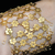 Belíssima pulseira / bracelete em ouro 18 kl, com rede em fina trama de rosetas cravejadas de brilhantes ao centro - comprar online