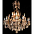 Grande e excepcional lustre com estrutura em bronze modelo VERSAILLE com 15 lâmpadas, com 151 peças em cristal de rocha,