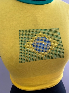 Cropped Brasil strass na internet