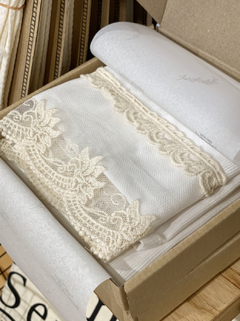 GUEST TOWEL PIQUET PUNTILLA BEIGE