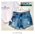 Shorts Jeans Destroyed e Barrinha Desfiada