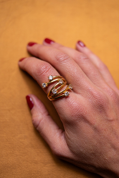 Anillo de fantasía con strass - comprar online