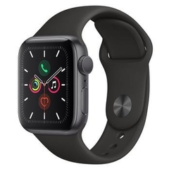 Apple Watch Series 5 GPS, 40 mm, Alumínio Cinza Espacial, Pulseira Esportiva Preto e Fecho Clássico - MWV82BZ/A - comprar online