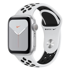 Apple Watch Nike+ Series 5 GPS, 40 mm, Alumínio Prata, Esportiva Nike Preto / Cinza e Fecho Clássico - MX3R2BZ/A - comprar online
