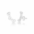 Brinco de prata Ear Cuff três Corações