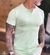 Camisa Gola Henley com Elastano Verde Claro