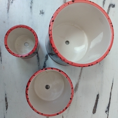 SET X3 MACETAS DE CERAMICA CIRCULARES ESTILO MARROQUI MZ14 - comprar online