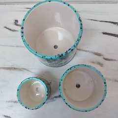 SET X3 MACETAS DE CERAMICA CIRCULARES ESTILO MARROQUI MZ14 - comprar online