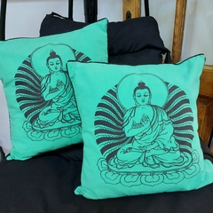 ALMOHADON BUDA DE 40X40CM COLOR VERDE m101